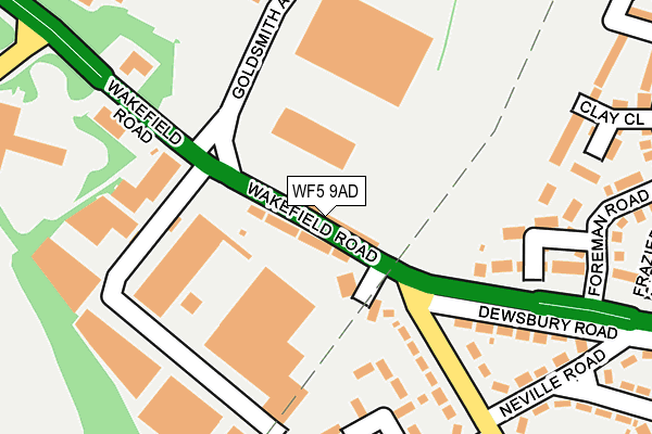 WF5 9AD map - OS OpenMap – Local (Ordnance Survey)