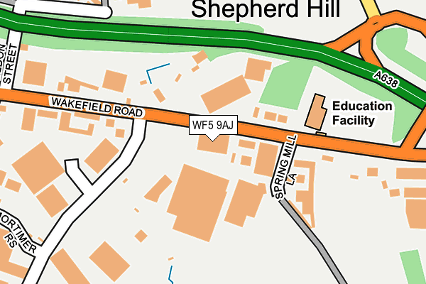 WF5 9AJ map - OS OpenMap – Local (Ordnance Survey)