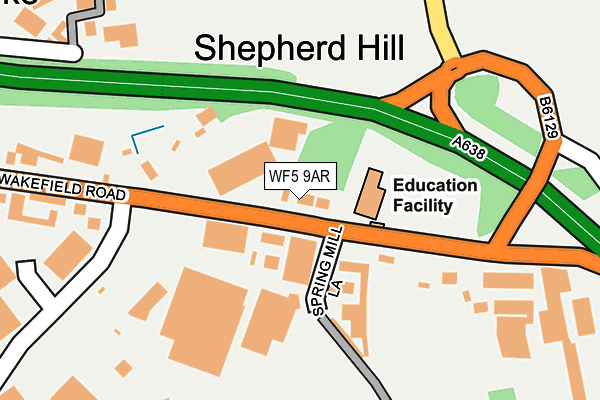 WF5 9AR map - OS OpenMap – Local (Ordnance Survey)