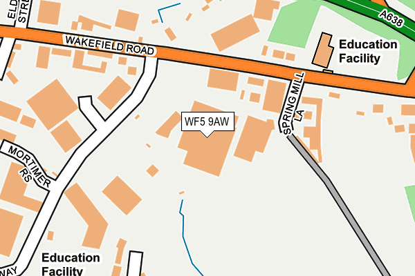 WF5 9AW map - OS OpenMap – Local (Ordnance Survey)