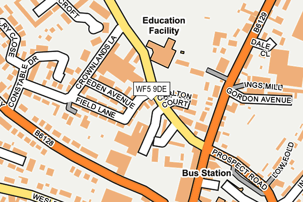 WF5 9DE map - OS OpenMap – Local (Ordnance Survey)