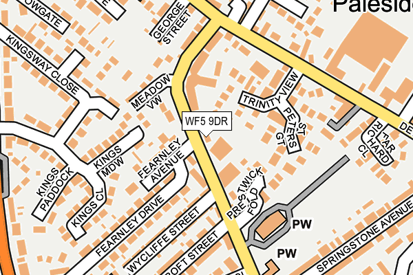 WF5 9DR map - OS OpenMap – Local (Ordnance Survey)