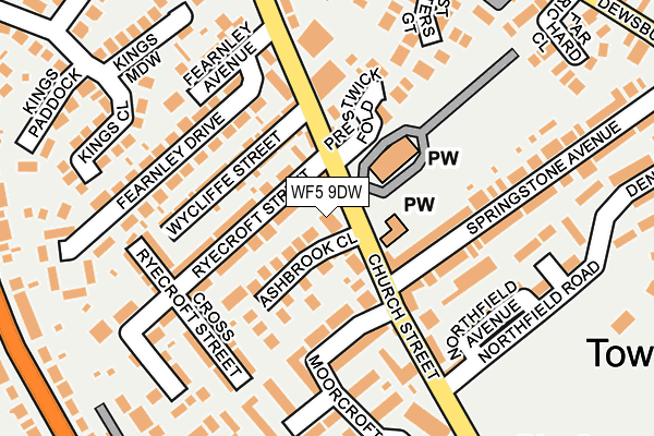 WF5 9DW map - OS OpenMap – Local (Ordnance Survey)