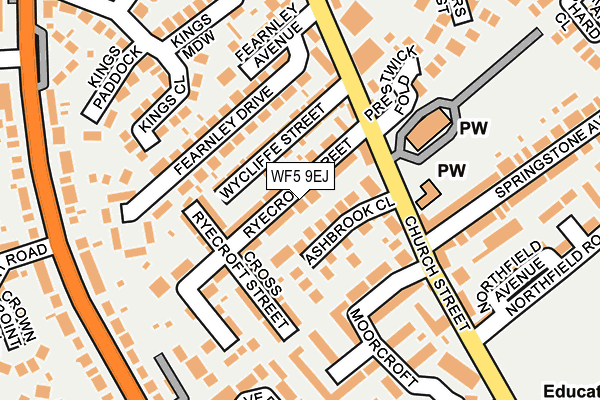 WF5 9EJ map - OS OpenMap – Local (Ordnance Survey)