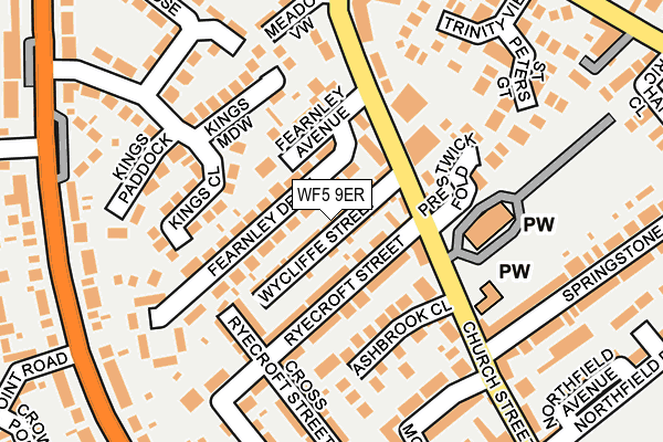 WF5 9ER map - OS OpenMap – Local (Ordnance Survey)