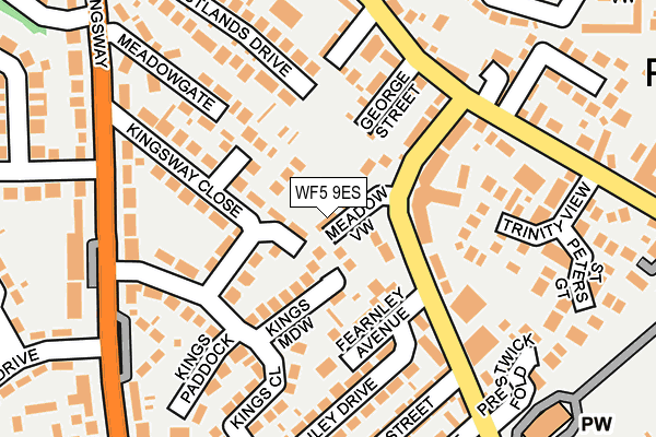 WF5 9ES map - OS OpenMap – Local (Ordnance Survey)