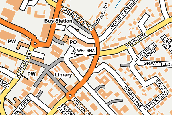 WF5 9HA map - OS OpenMap – Local (Ordnance Survey)