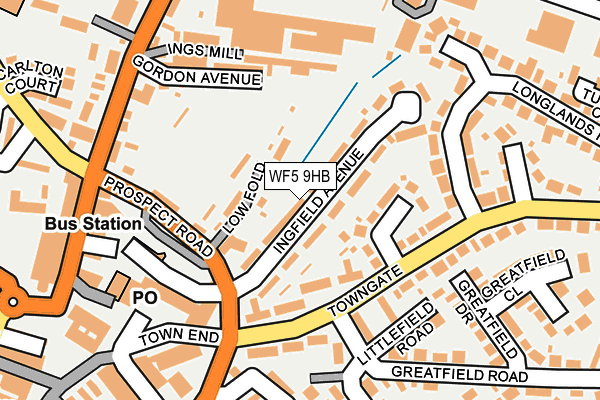 WF5 9HB map - OS OpenMap – Local (Ordnance Survey)