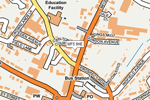 WF5 9HE map - OS OpenMap – Local (Ordnance Survey)