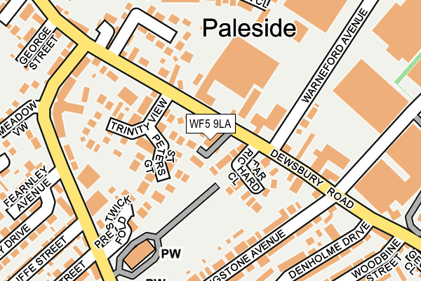 WF5 9LA map - OS OpenMap – Local (Ordnance Survey)