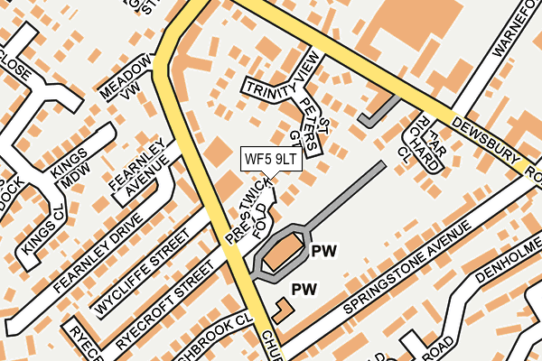WF5 9LT map - OS OpenMap – Local (Ordnance Survey)