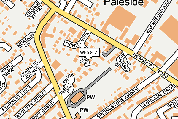 WF5 9LZ map - OS OpenMap – Local (Ordnance Survey)