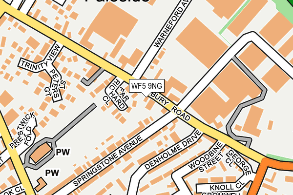 WF5 9NG map - OS OpenMap – Local (Ordnance Survey)