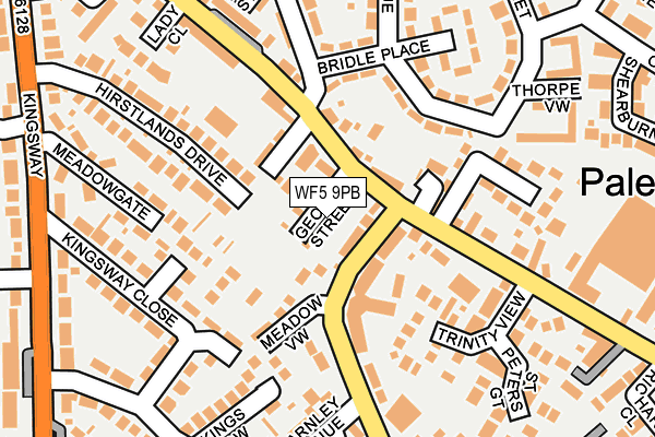 WF5 9PB map - OS OpenMap – Local (Ordnance Survey)
