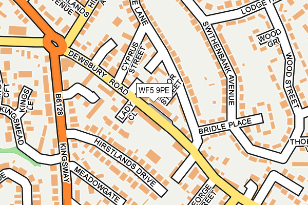 WF5 9PE map - OS OpenMap – Local (Ordnance Survey)