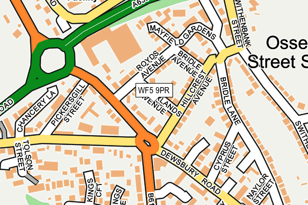 WF5 9PR map - OS OpenMap – Local (Ordnance Survey)