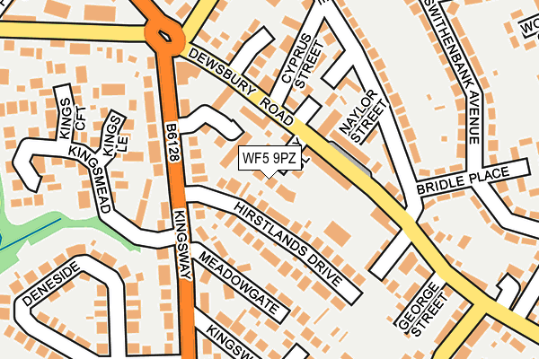 WF5 9PZ map - OS OpenMap – Local (Ordnance Survey)