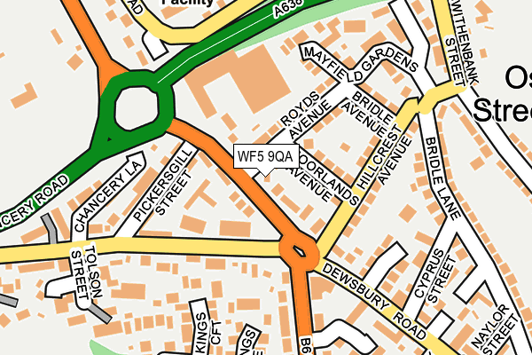 WF5 9QA map - OS OpenMap – Local (Ordnance Survey)