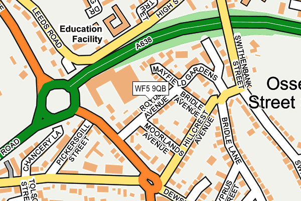 WF5 9QB map - OS OpenMap – Local (Ordnance Survey)