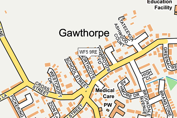 WF5 9RE map - OS OpenMap – Local (Ordnance Survey)