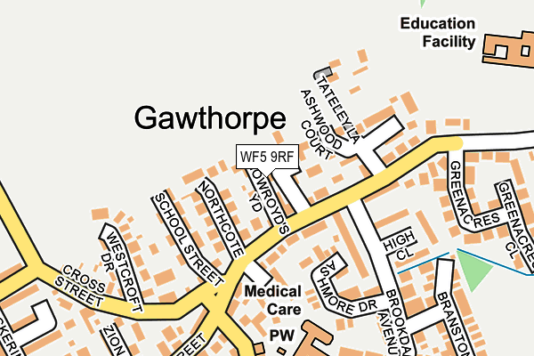 WF5 9RF map - OS OpenMap – Local (Ordnance Survey)