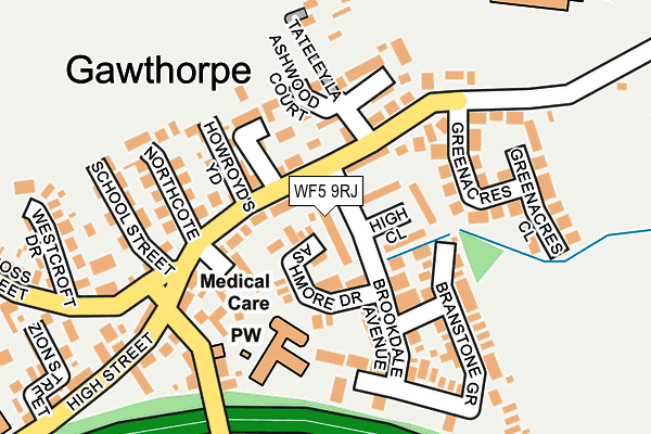 WF5 9RJ map - OS OpenMap – Local (Ordnance Survey)