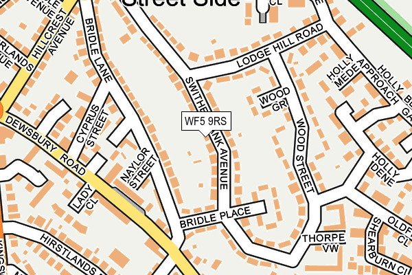 WF5 9RS map - OS OpenMap – Local (Ordnance Survey)