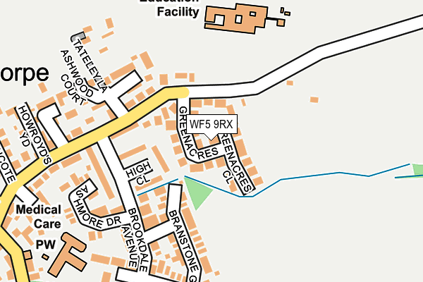 WF5 9RX map - OS OpenMap – Local (Ordnance Survey)