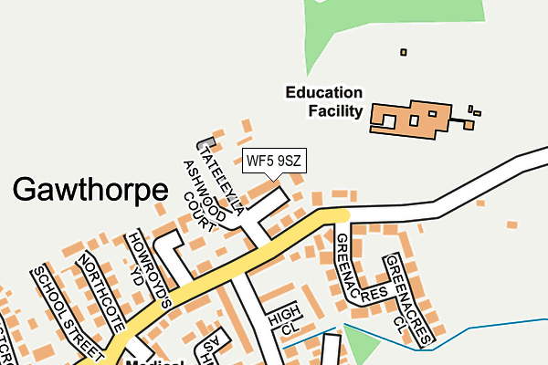 WF5 9SZ map - OS OpenMap – Local (Ordnance Survey)