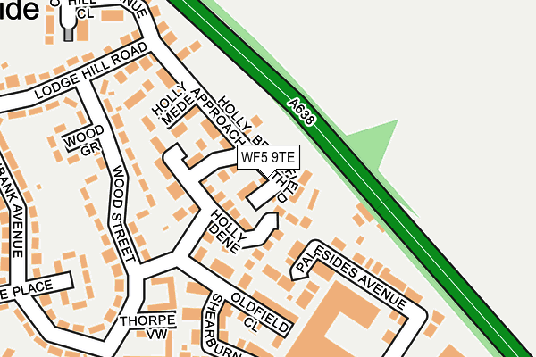 WF5 9TE map - OS OpenMap – Local (Ordnance Survey)