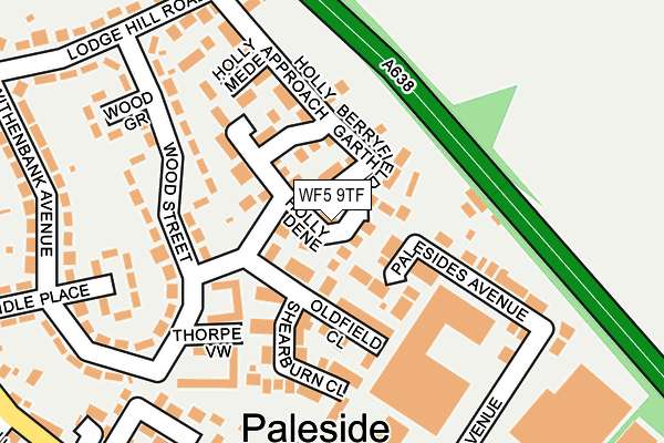 WF5 9TF map - OS OpenMap – Local (Ordnance Survey)