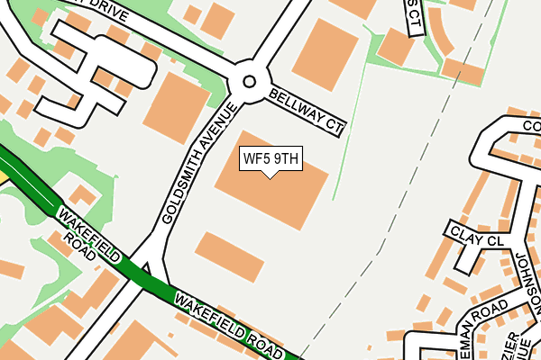 WF5 9TH map - OS OpenMap – Local (Ordnance Survey)