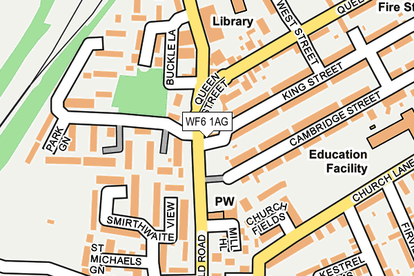 WF6 1AG map - OS OpenMap – Local (Ordnance Survey)