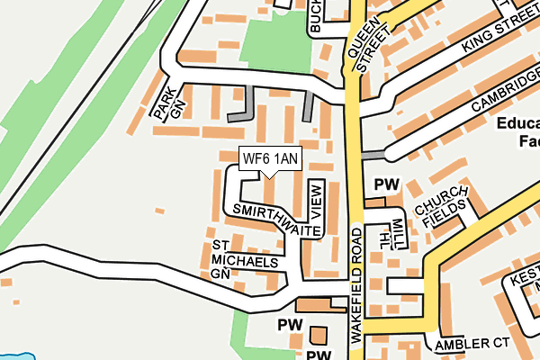 WF6 1AN map - OS OpenMap – Local (Ordnance Survey)
