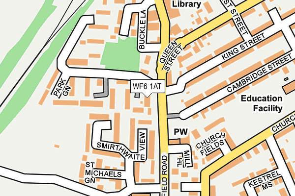 WF6 1AT map - OS OpenMap – Local (Ordnance Survey)