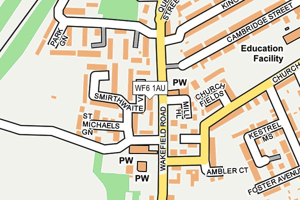 WF6 1AU map - OS OpenMap – Local (Ordnance Survey)