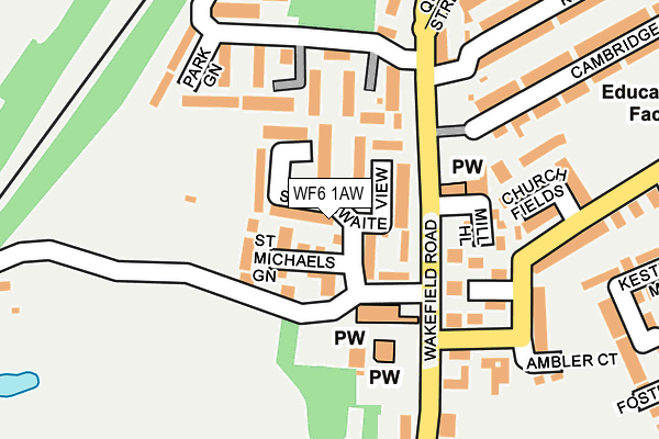 WF6 1AW map - OS OpenMap – Local (Ordnance Survey)