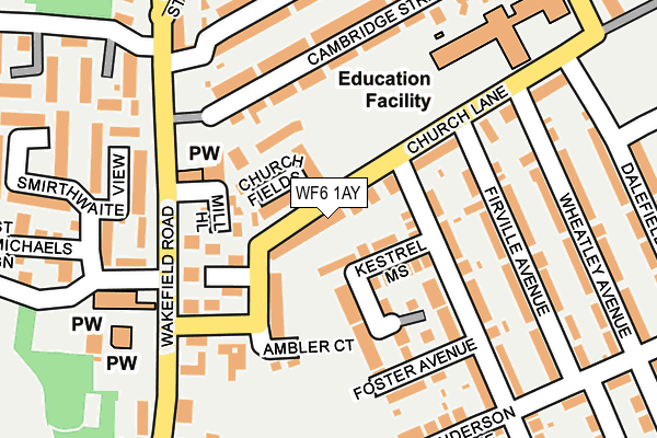 WF6 1AY map - OS OpenMap – Local (Ordnance Survey)