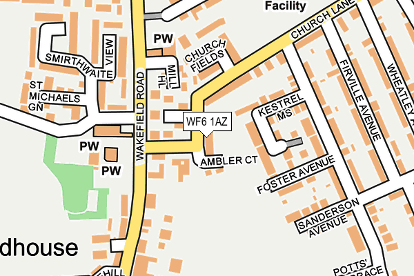 WF6 1AZ map - OS OpenMap – Local (Ordnance Survey)