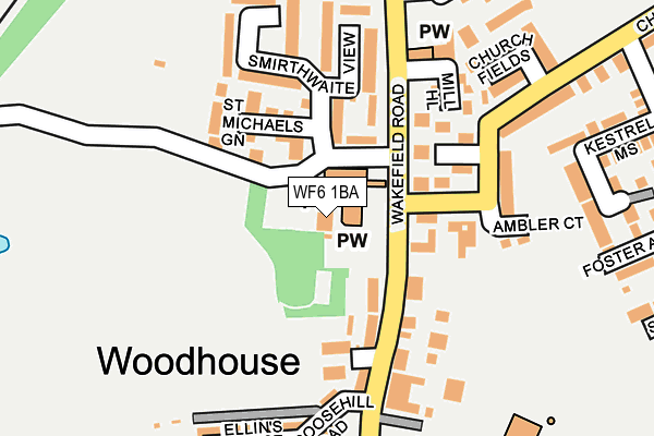 WF6 1BA map - OS OpenMap – Local (Ordnance Survey)