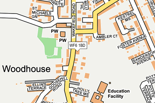 WF6 1BD map - OS OpenMap – Local (Ordnance Survey)