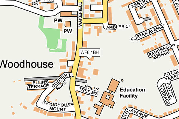WF6 1BH map - OS OpenMap – Local (Ordnance Survey)