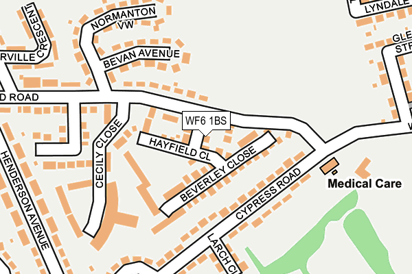 WF6 1BS map - OS OpenMap – Local (Ordnance Survey)