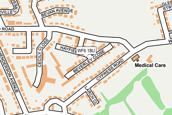 WF6 1BU map - OS OpenMap – Local (Ordnance Survey)