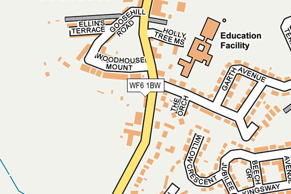 WF6 1BW map - OS OpenMap – Local (Ordnance Survey)