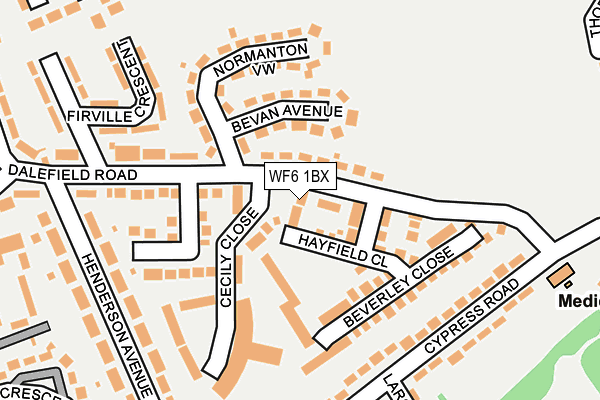 WF6 1BX map - OS OpenMap – Local (Ordnance Survey)