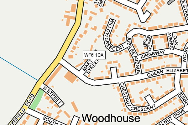WF6 1DA map - OS OpenMap – Local (Ordnance Survey)