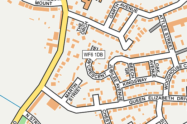 WF6 1DB map - OS OpenMap – Local (Ordnance Survey)