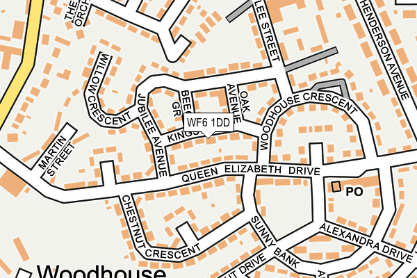 WF6 1DD map - OS OpenMap – Local (Ordnance Survey)