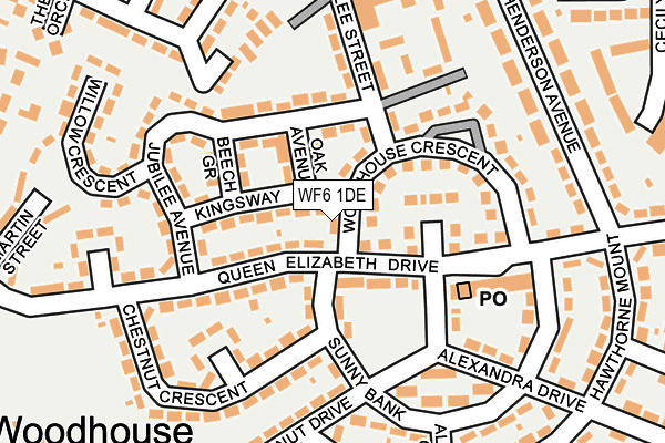 WF6 1DE map - OS OpenMap – Local (Ordnance Survey)